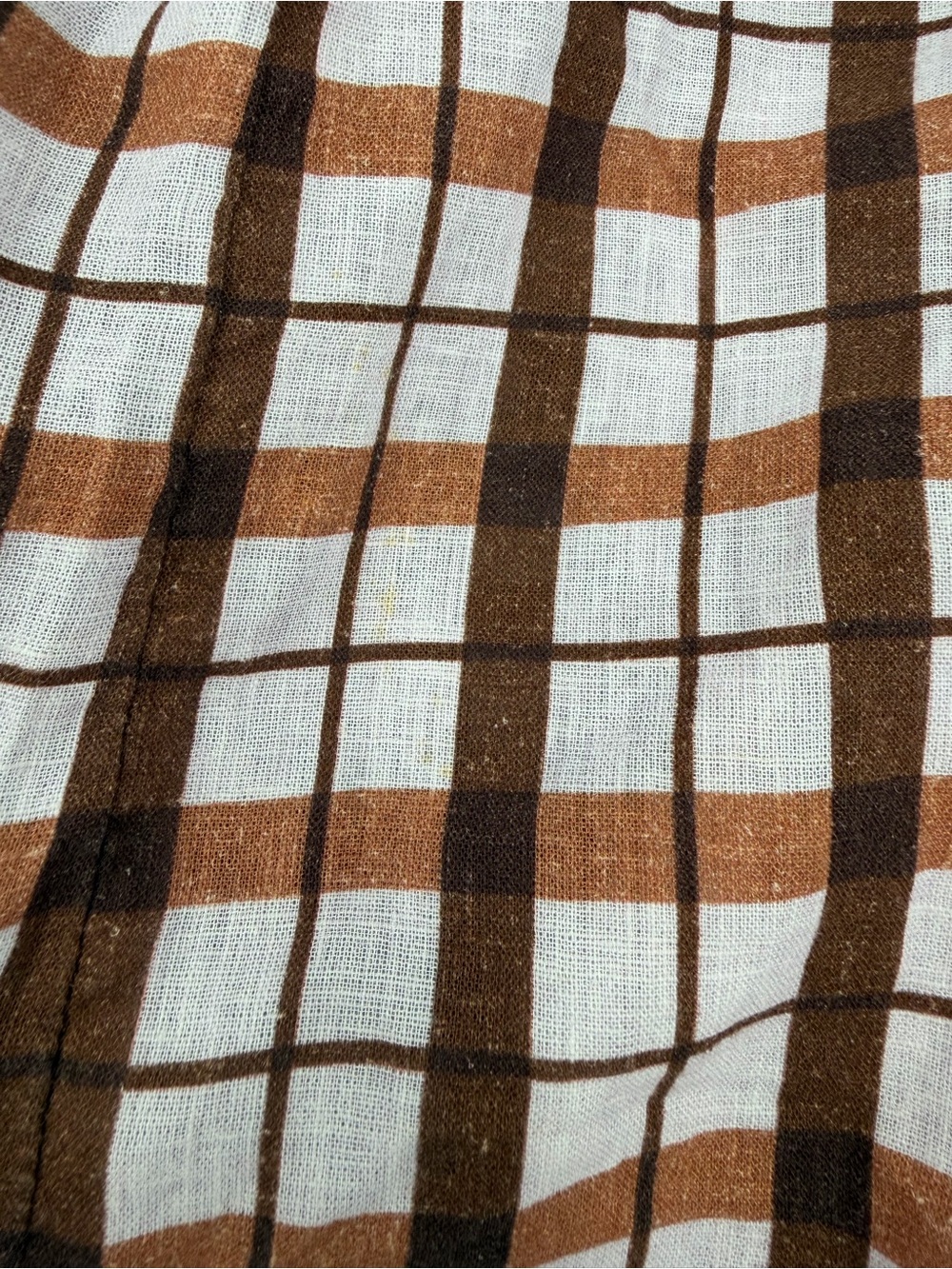 Anthropologie Brown & Cream Plaid Strapless Midi - Picture 8 of 10